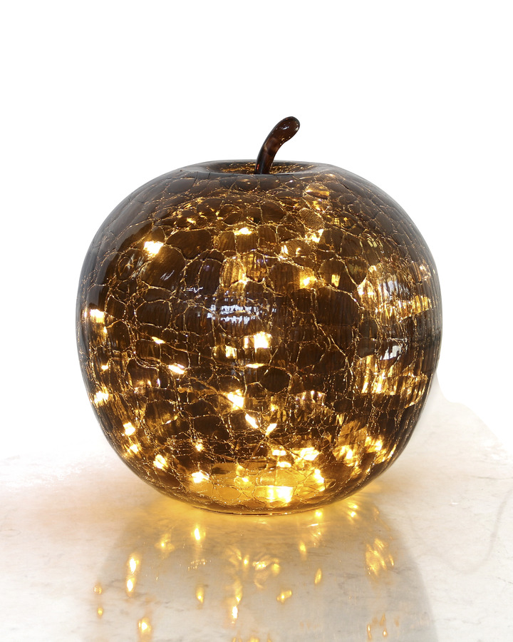 Bordslampa - Äpple - Glas - Brun - Timer/Dimmer - 22x20 cm - 6