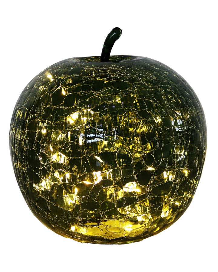 Bordslampa - Äpple - Glas - Grön - Timer/Dimmer - 22x20 cm - 7