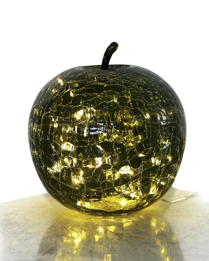 Bordslampa - Äpple - Glas - Grön - Timer/Dimmer - 22x20 cm - 8