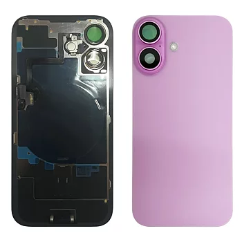 iPhone 16 Baksida med smådelar och tejp - Rosa