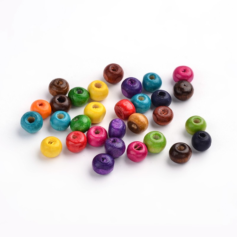 Träpärlor mix över 200st