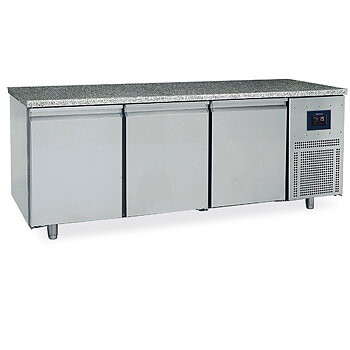 Frysbänk för bageri 3 dörrar, 600x400 mm, granitskiva, -10°/-22°C - WiFi