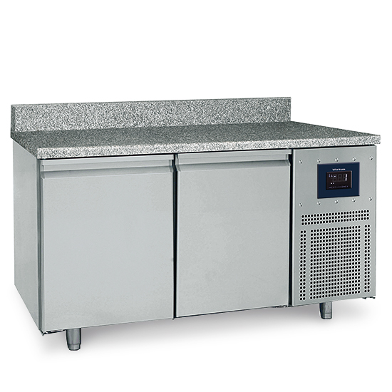Refrigerated bench for bakery 2 doors 600x400 mm, granite top with raised edge, -2°/+8°C