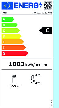 Cooling display with 3 shelves, 78 liters