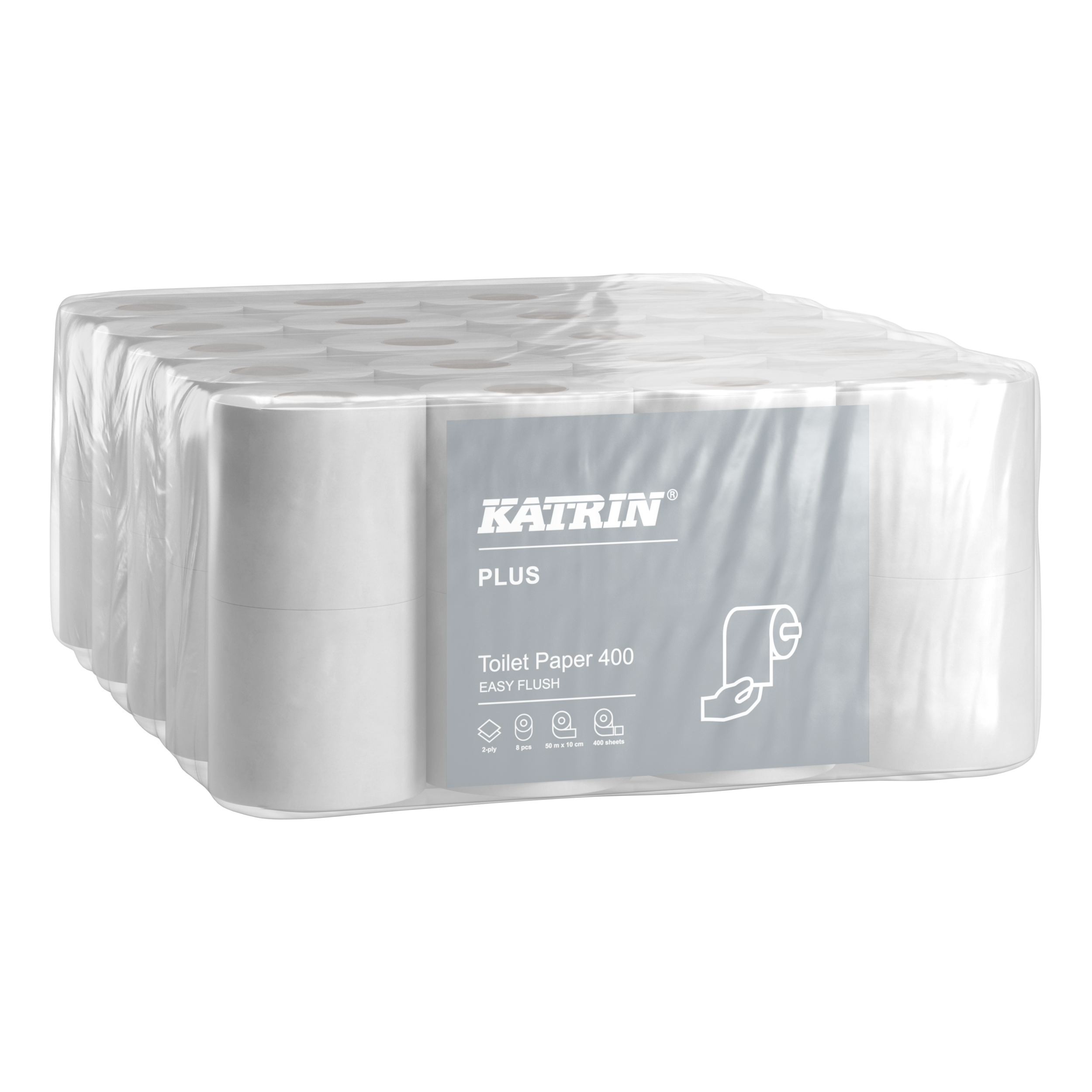Katrin Plus Toalettrulle 400 2-lager, EasyFlush - 2