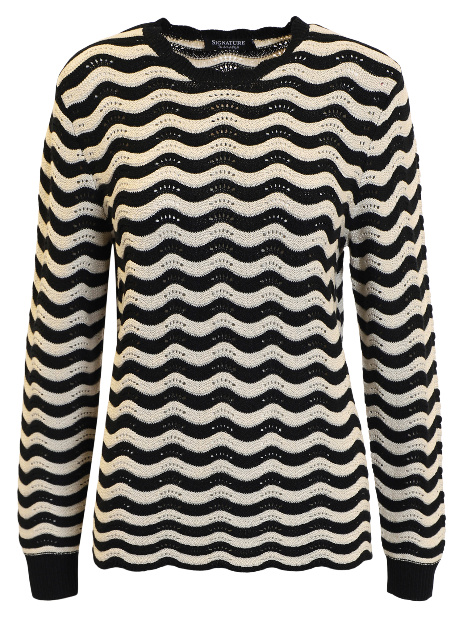 Svart/Vit Pullover - Stl. XXL - Signature