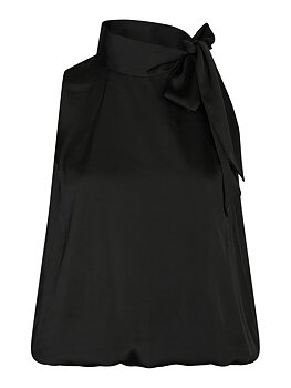 Veda Drapy Satin Top Black