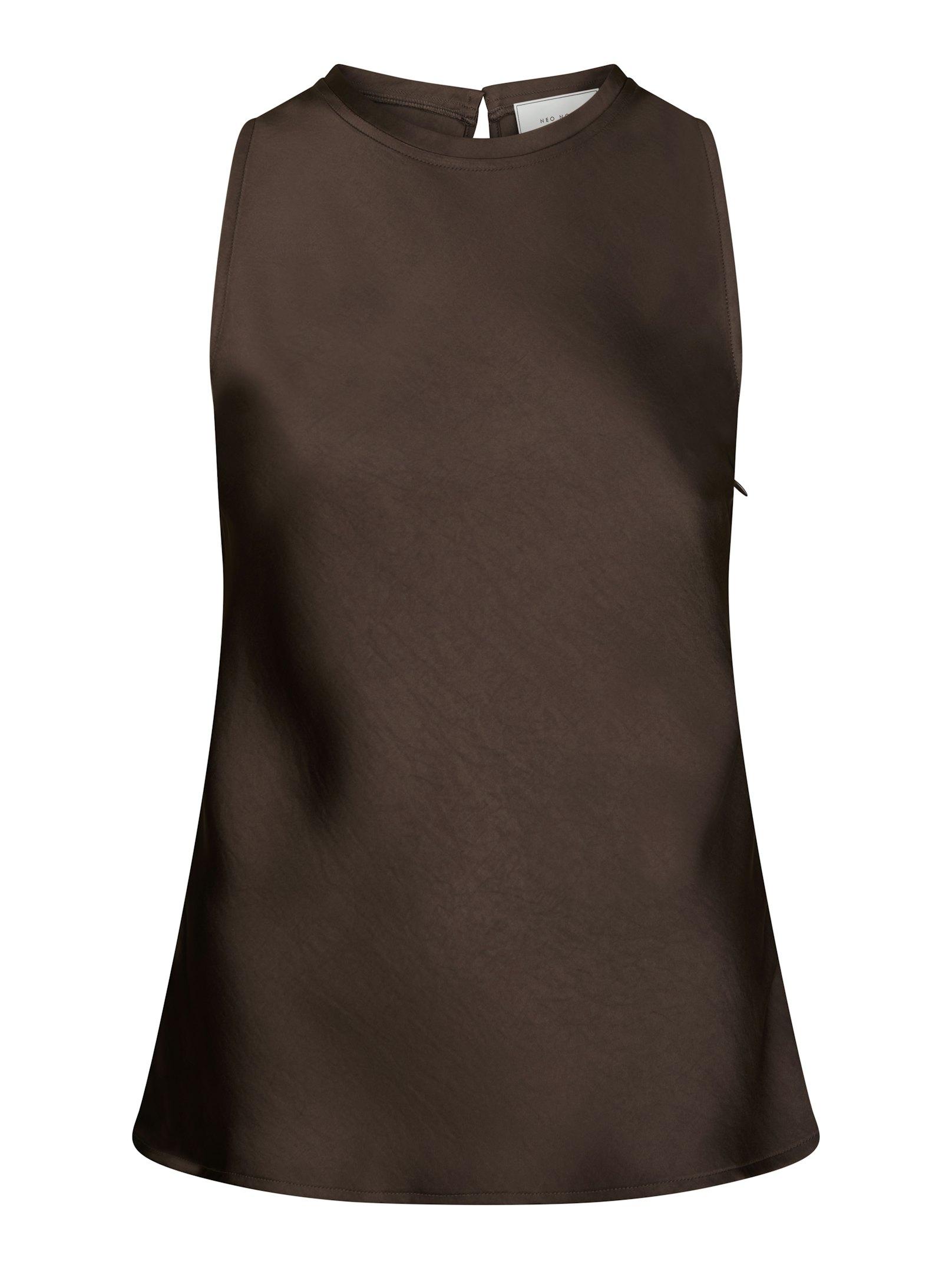 Celina Heavy Sateen Top Dark brown