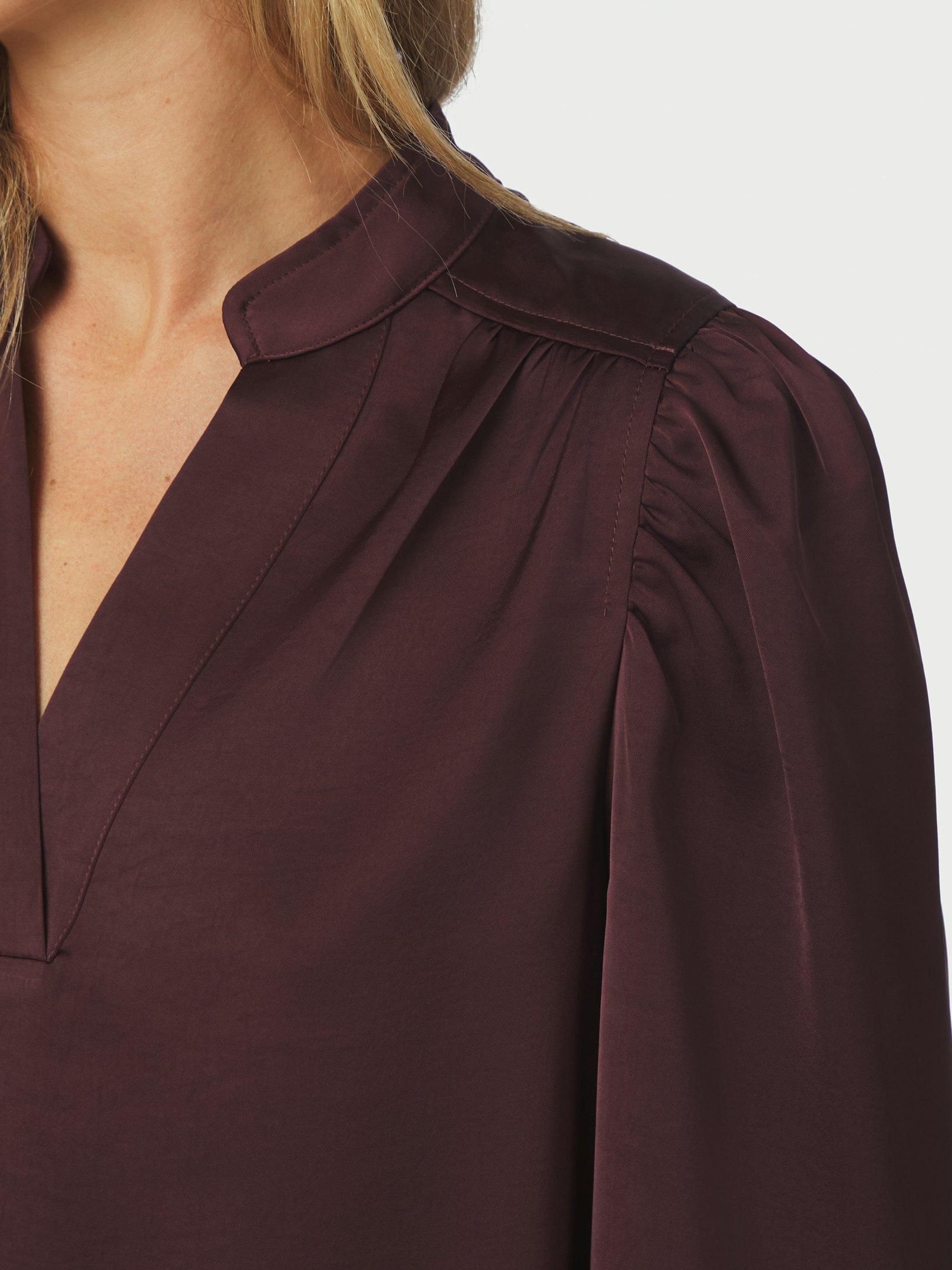 Rosslyn Heavy Sateen Blouse Burgundy - 6