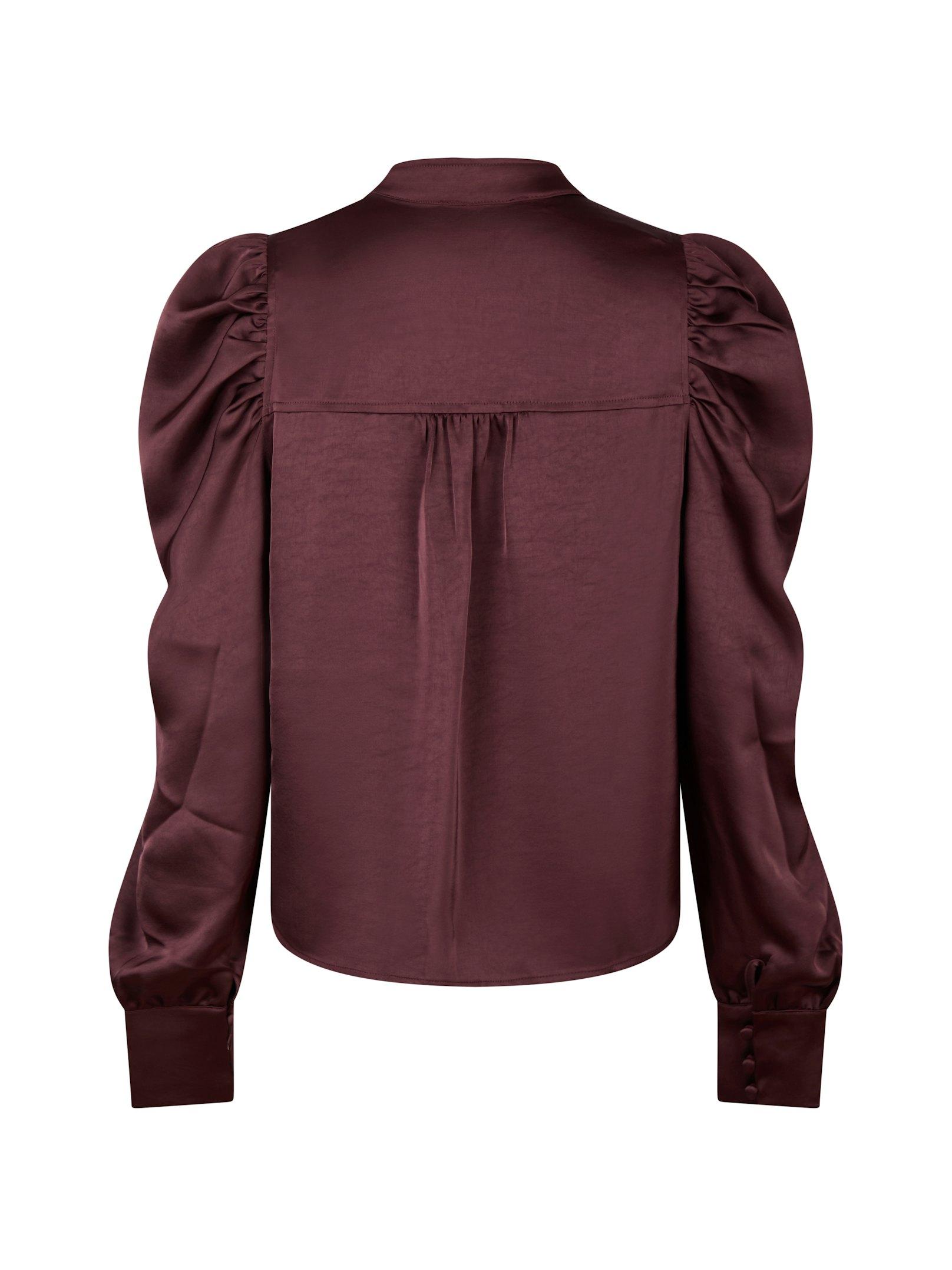 Rosslyn Heavy Sateen Blouse Burgundy - 2