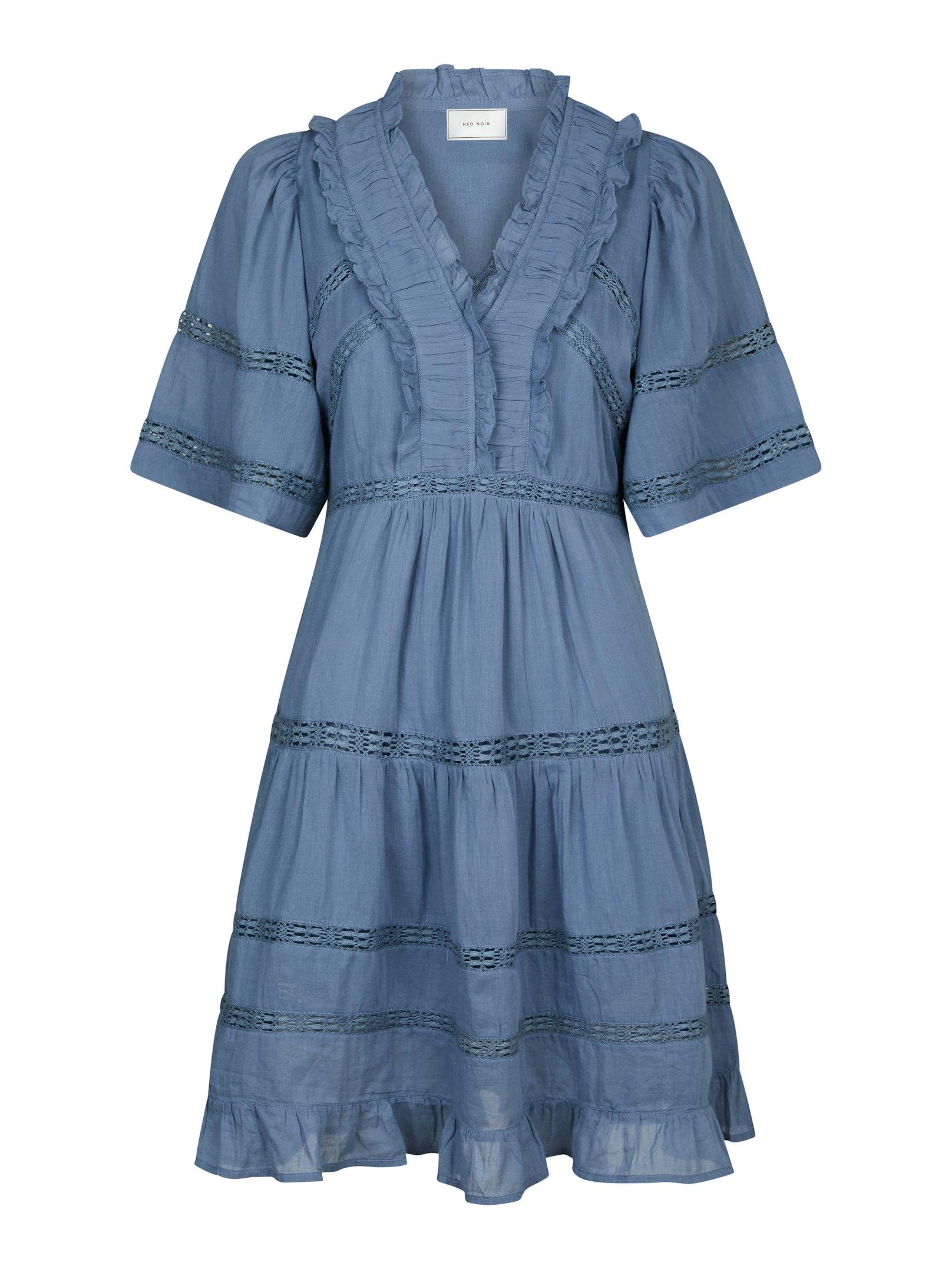 Milene S Voile Dress Smoke Blue