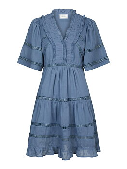 Milene S Voile Dress Smoke Blue