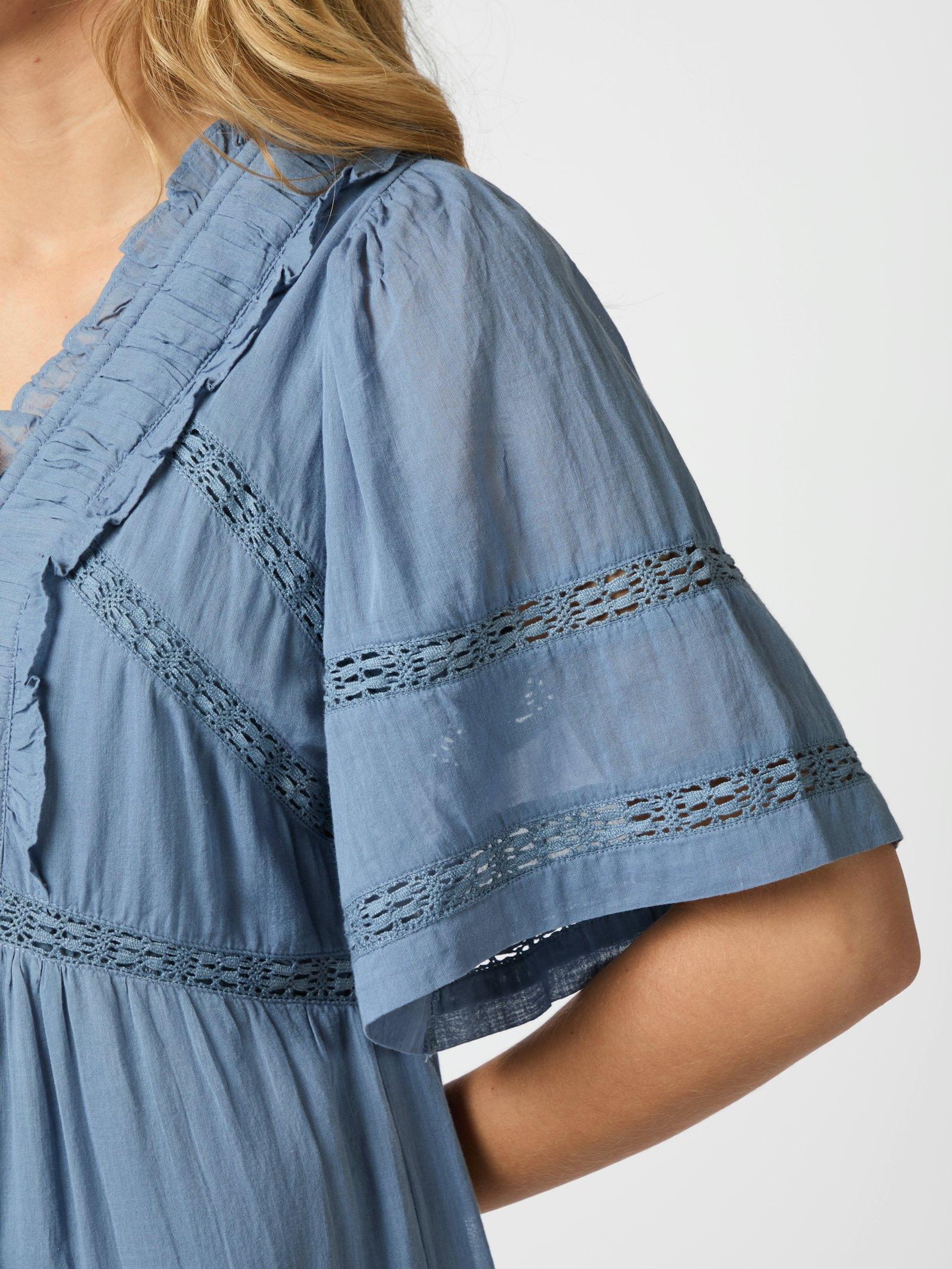 Milene S Voile Dress Smoke Blue - 5