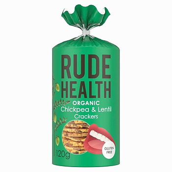 Ekologiska kex på kikärtor och ärtor rude health 120g