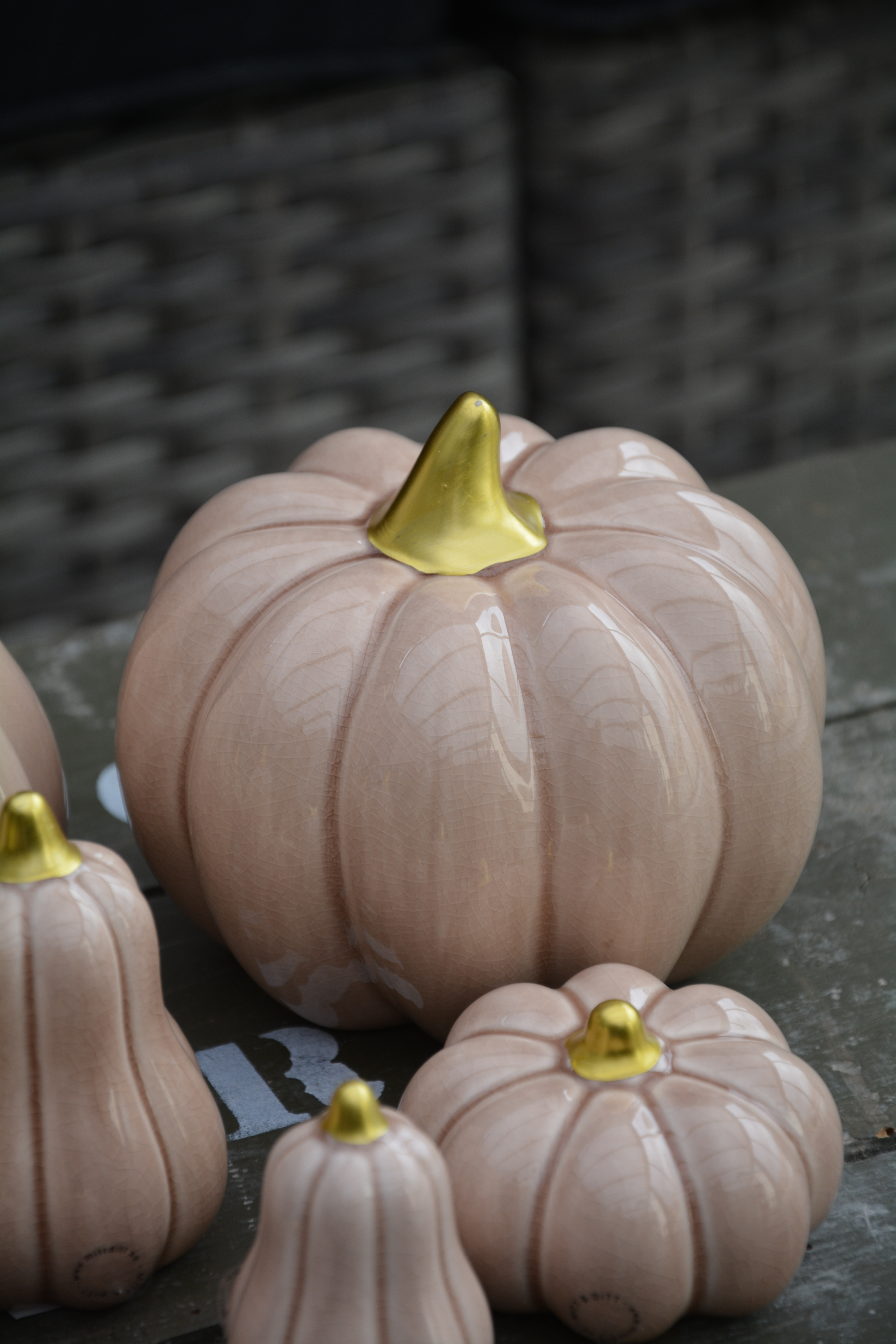 Pumpa beige XL rund 14 cm keramik