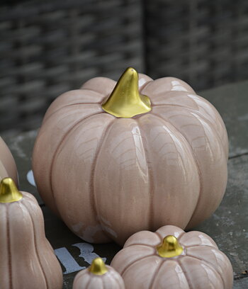 Pumpa beige XL rund 14 cm keramik