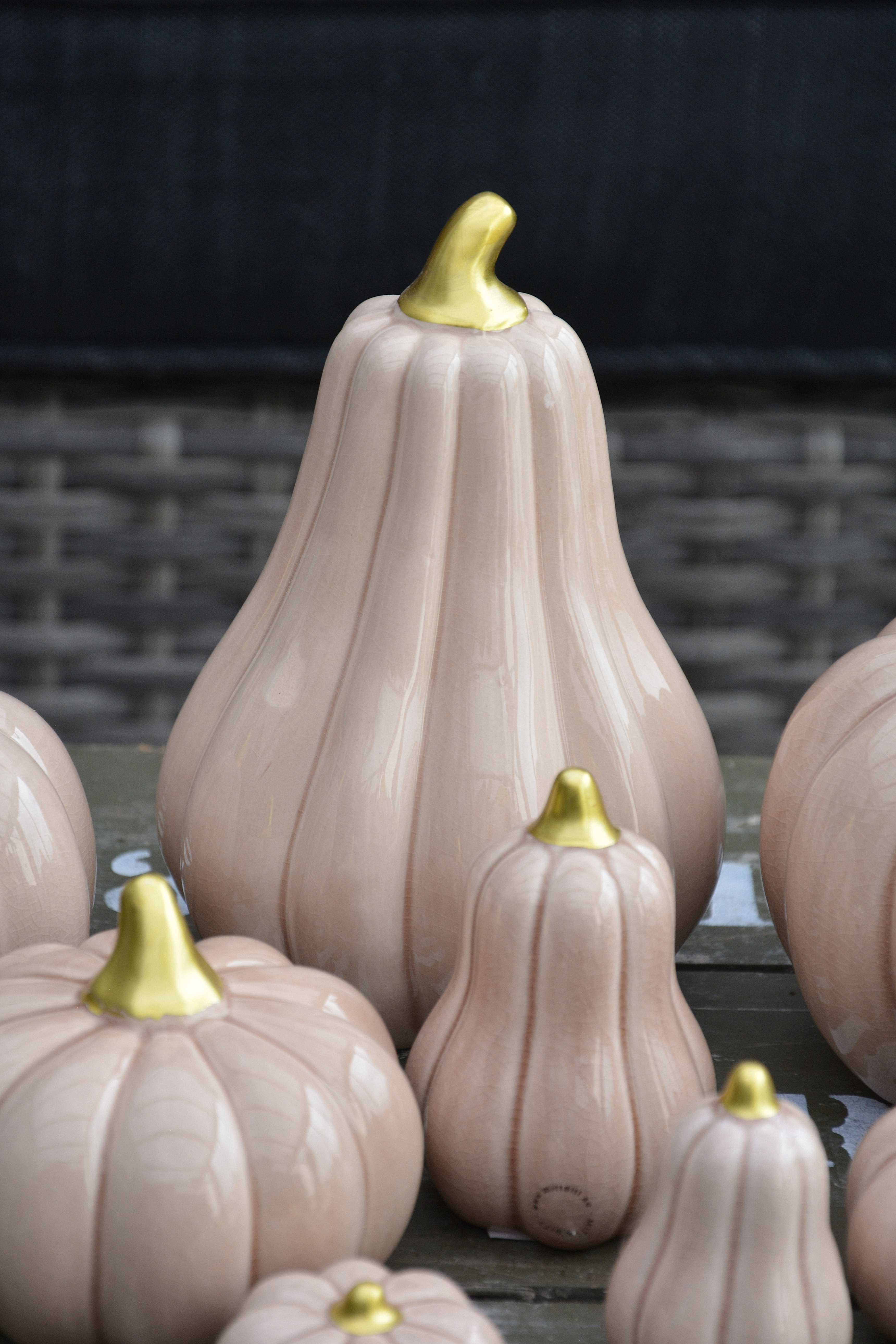 Pumpa beige XL hög 17,5 cm keramik
