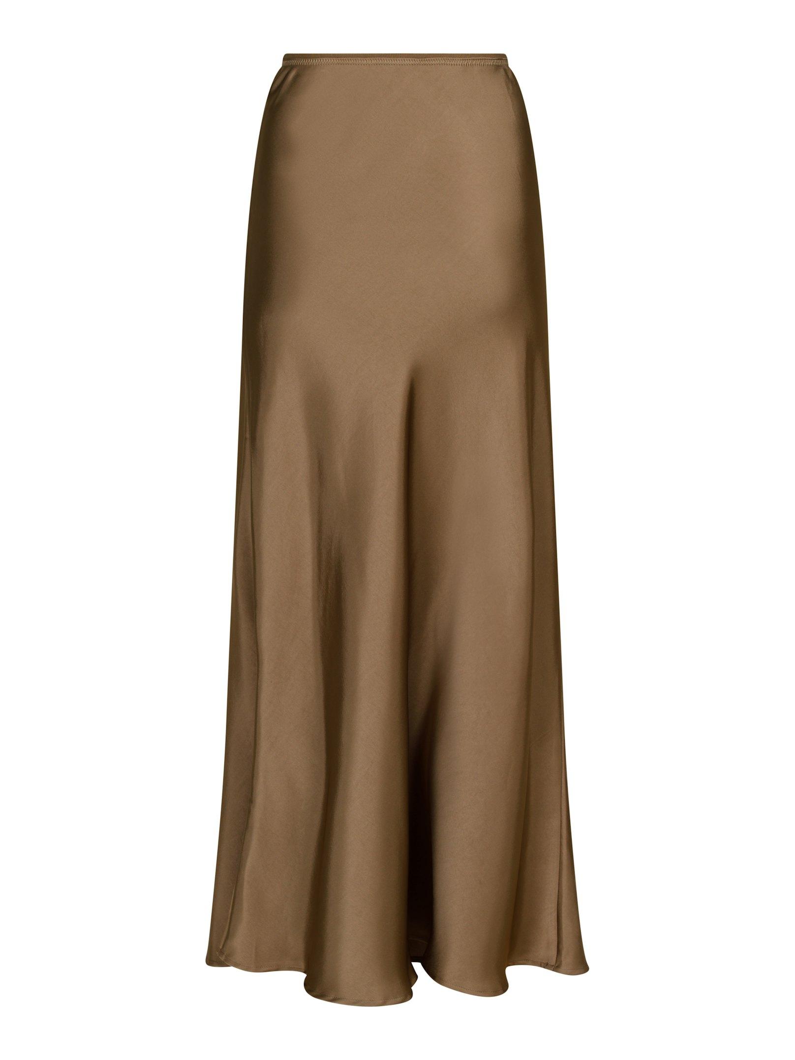 Vicky Heavy Sateen Skirt Dark Taupe - 2
