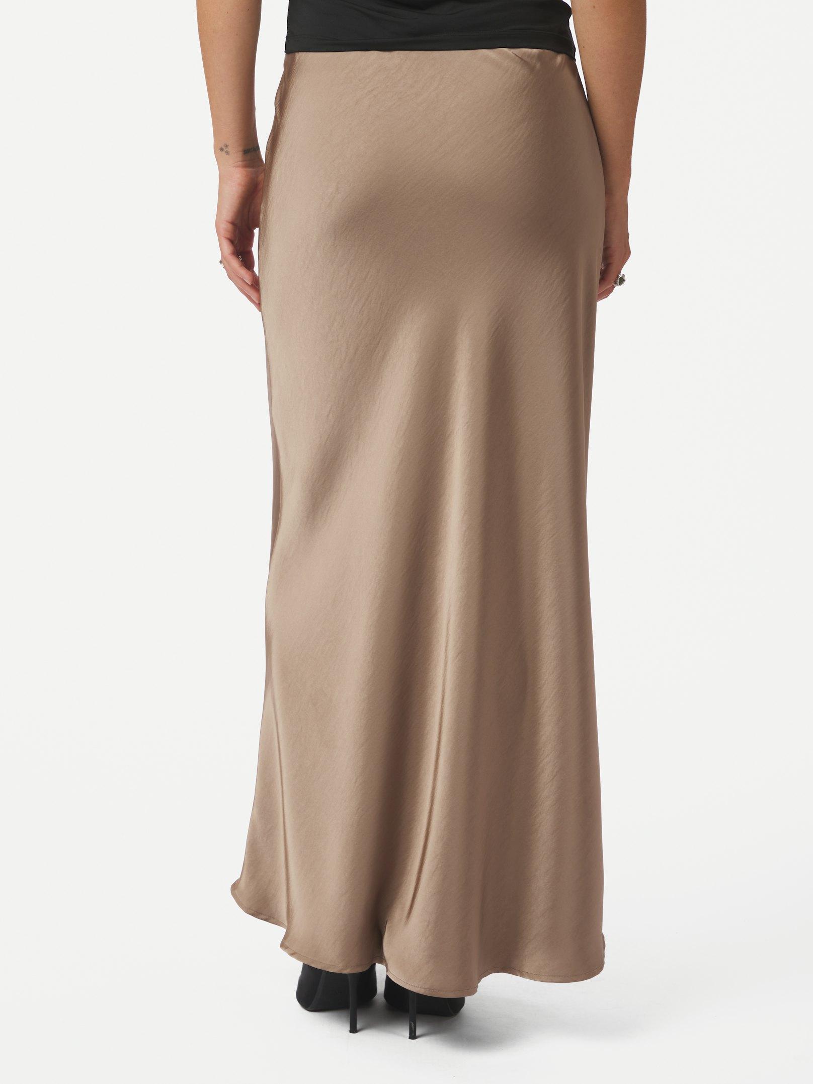 Vicky Heavy Sateen Skirt Dark Taupe - 4