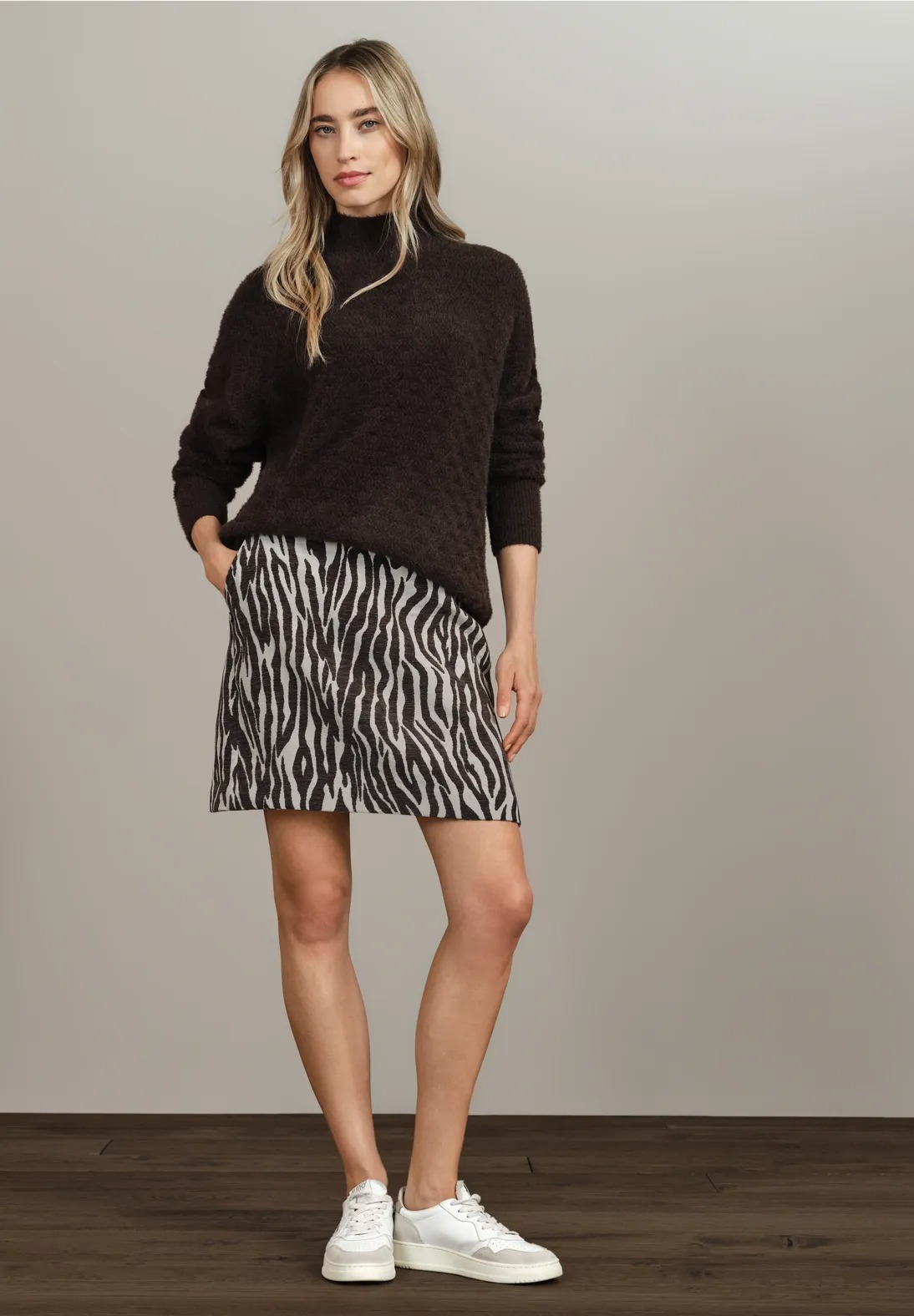Maja Zebra Jacquard Skirt - Street One - 3