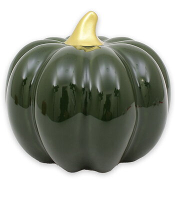 Pumpa grön XL rund 14 cm keramik