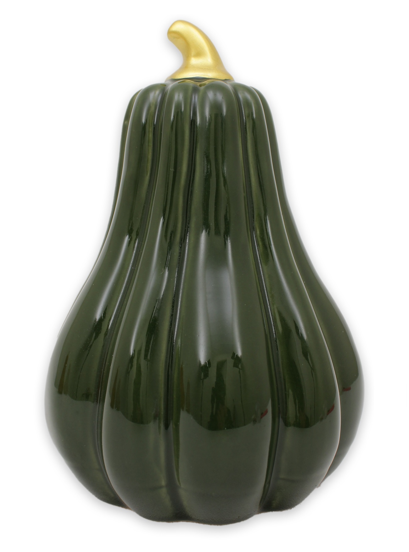 Pumpa grön XL hög 17,5 cm keramik
