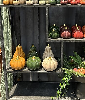 Pumpa grön XL hög 17,5 cm keramik