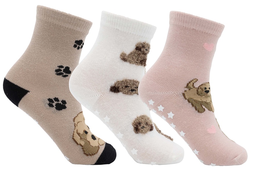 3-Pack Barnstrumpor Fluffy Dog