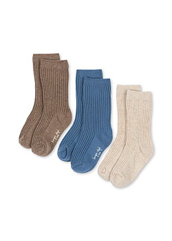 3 PACK RIB SOCKS SLEET MIX