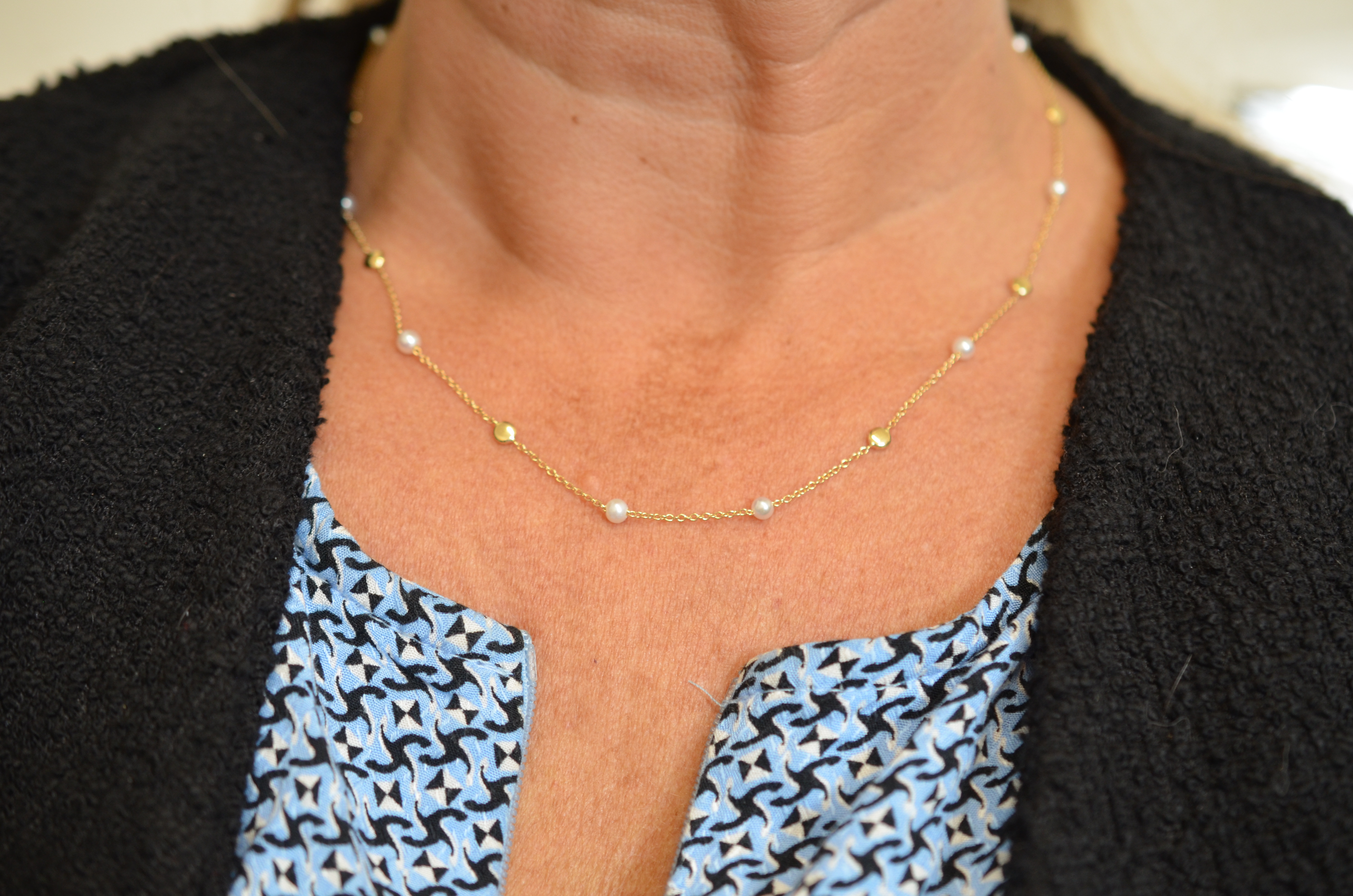 18k halsband med odlade sötvattenpärlor - 3