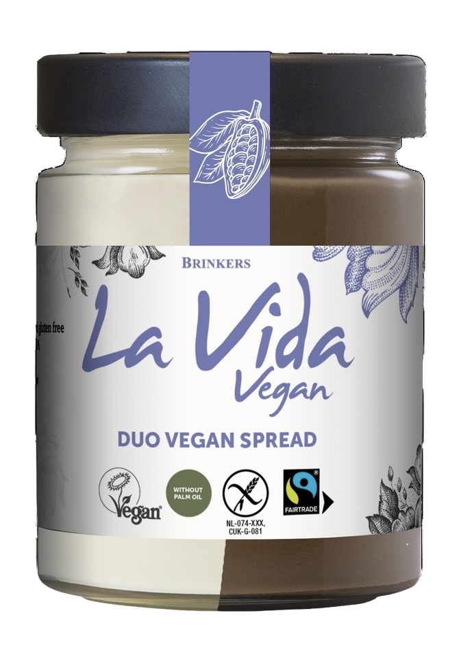 vegansk ekologisk spread med vit och ljus choklad