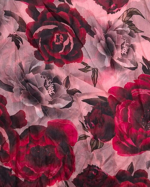 Tubsjal Hanae blommig röd/rosa - 3