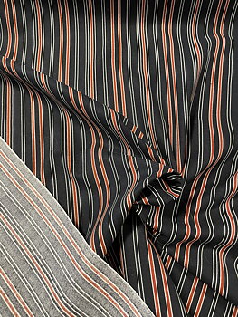 Vintage Bomulls Poplin Svartrandig