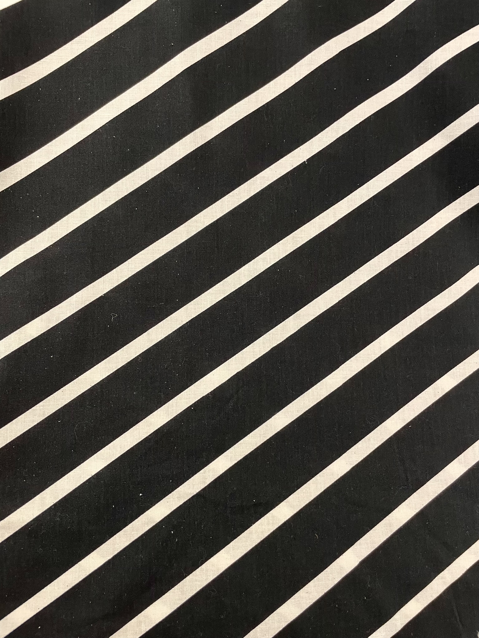 Vintage Bomulls Poplin Svartrandig