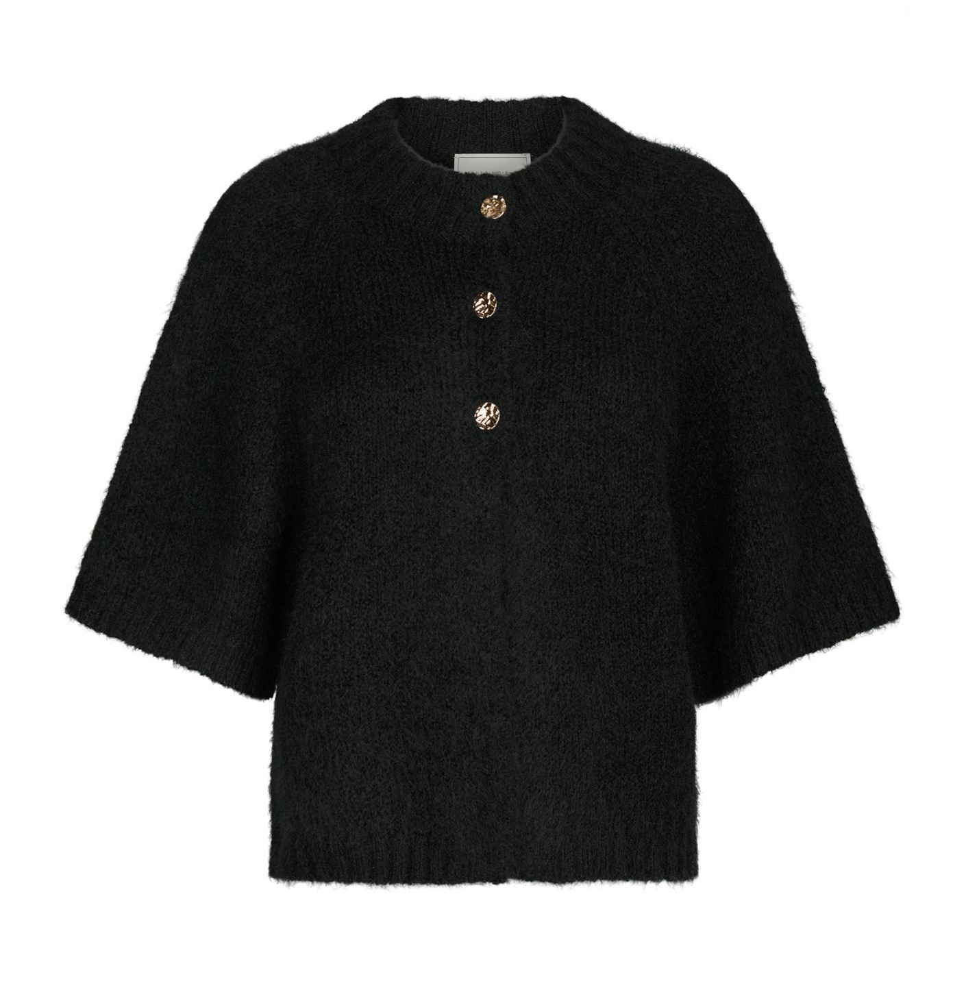Neo Noir Benuta Fluffy Knit Cardigan, Black