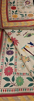 Vintage  Broderad Bröllops Duk från Goa, Indien