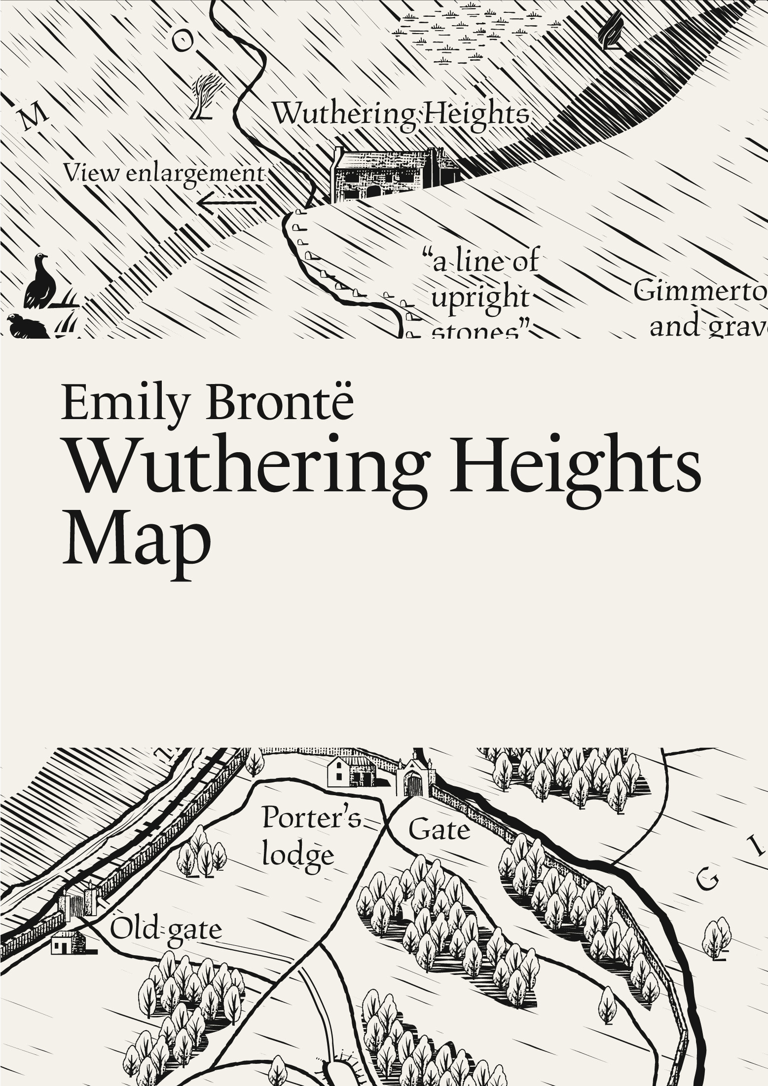 Literary Maps : Emily Brontë Wuthering Heights - Litterär karta för din läsning!