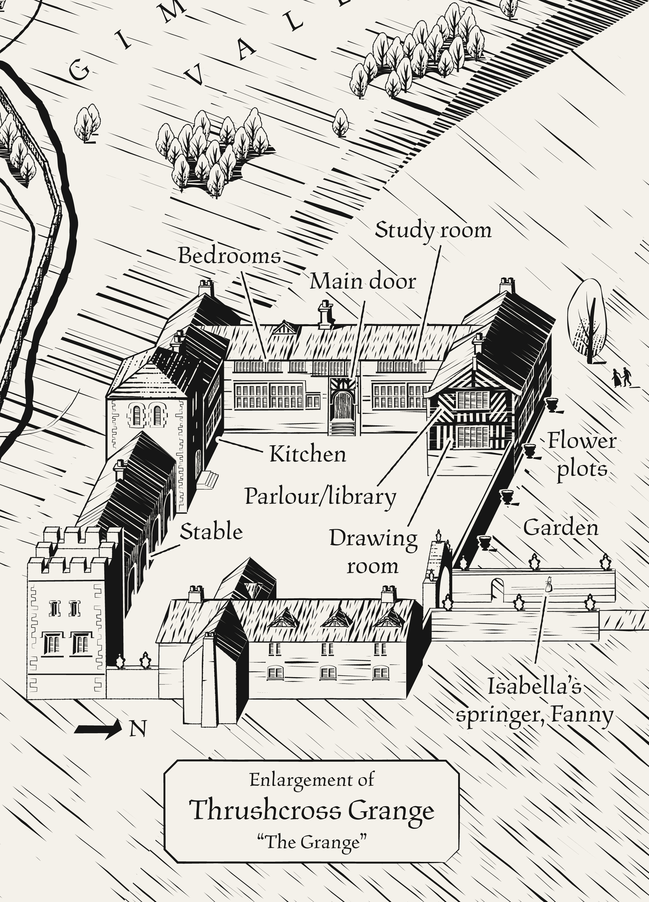 Literary Maps : Emily Brontë Wuthering Heights - Litterär karta för din läsning! - 3