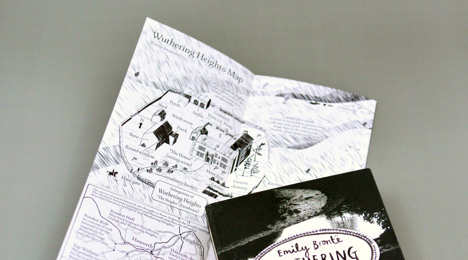 Literary Maps : Emily Brontë Wuthering Heights - Litterär karta för din läsning! - 5
