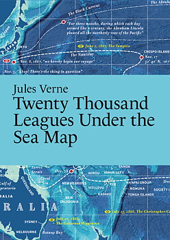 Literary Maps : Jules Verne Twenty Thousand Leagues Under the Sea - Litterär karta för din läsning!