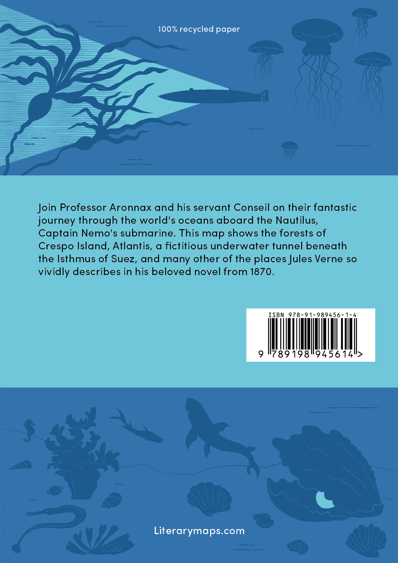 Literary Maps : Jules Verne Twenty Thousand Leagues Under the Sea - Litterär karta för din läsning! - 4