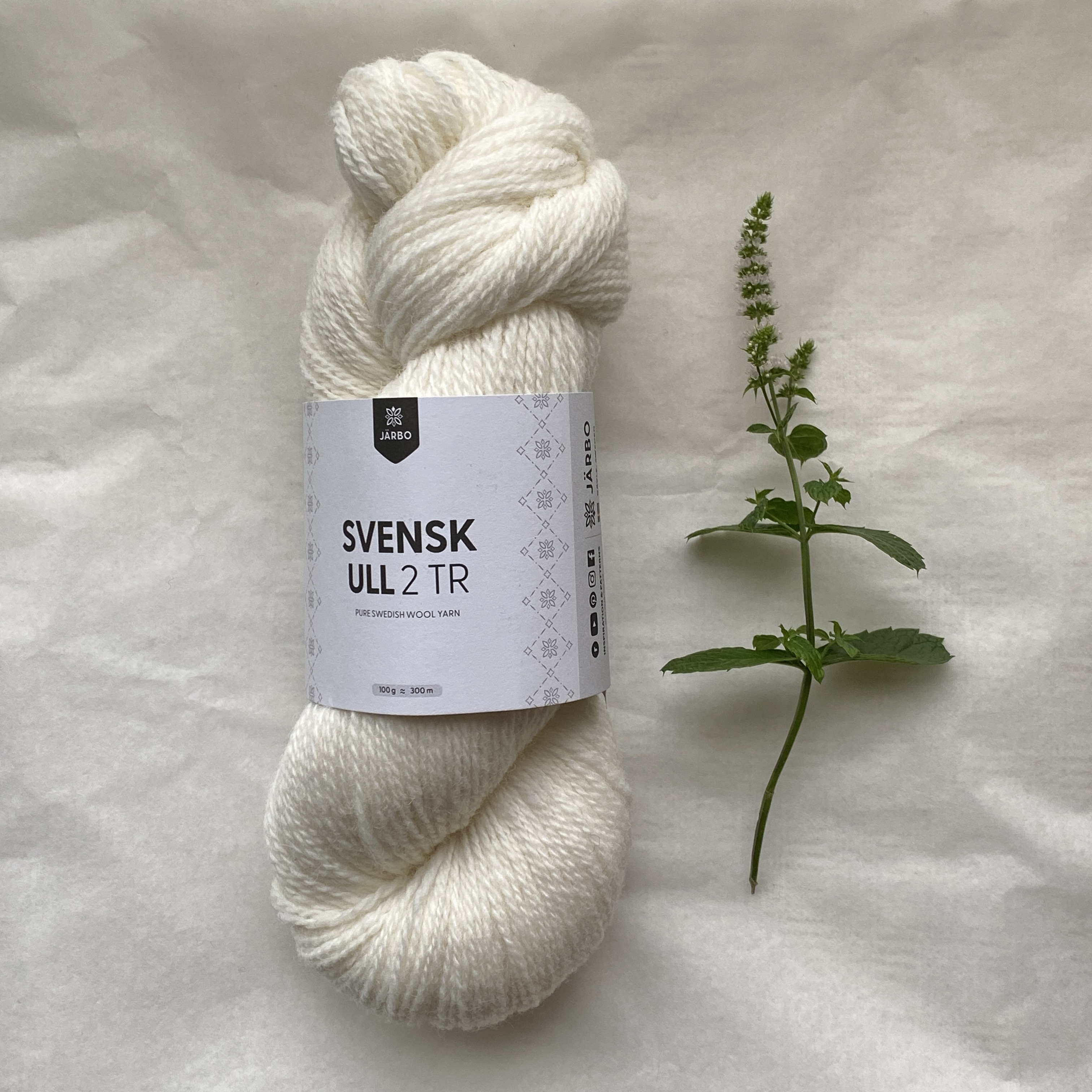 Järbo Svensk Ull 2 tr Pure white 100g