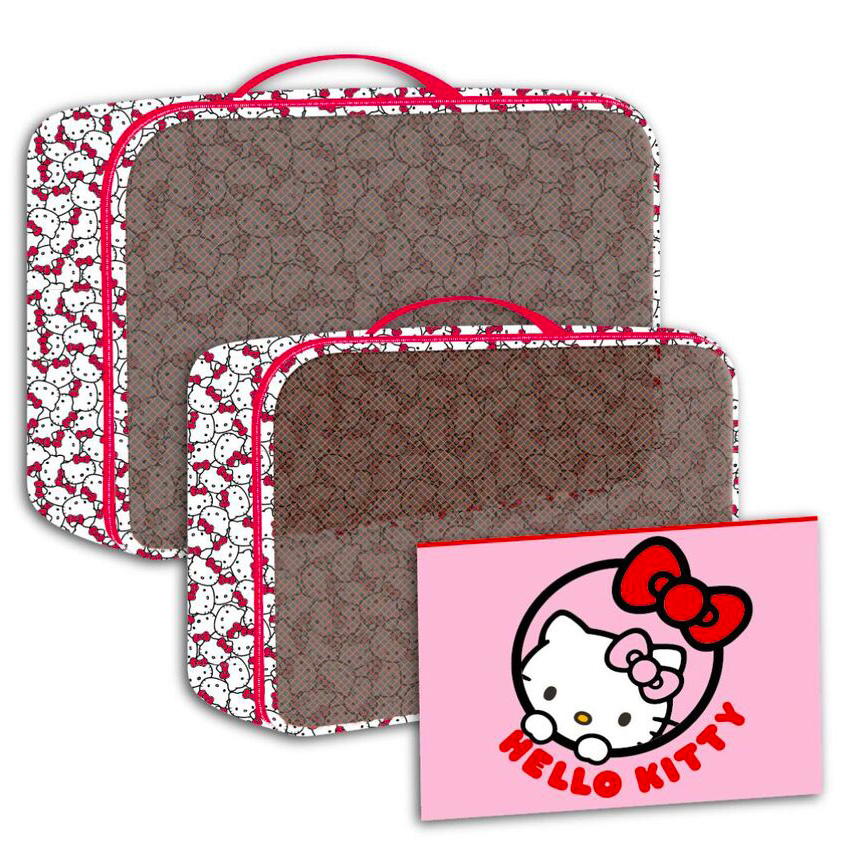 Hello Kitty Reseset med Sminkfodral -  3 delar - 8