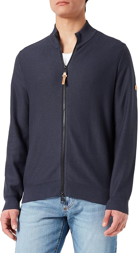 Cardigan med dragkedja, blå från camel active, 