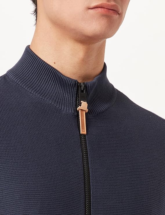 Cardigan med dragkedja, blå från camel active,  - 2