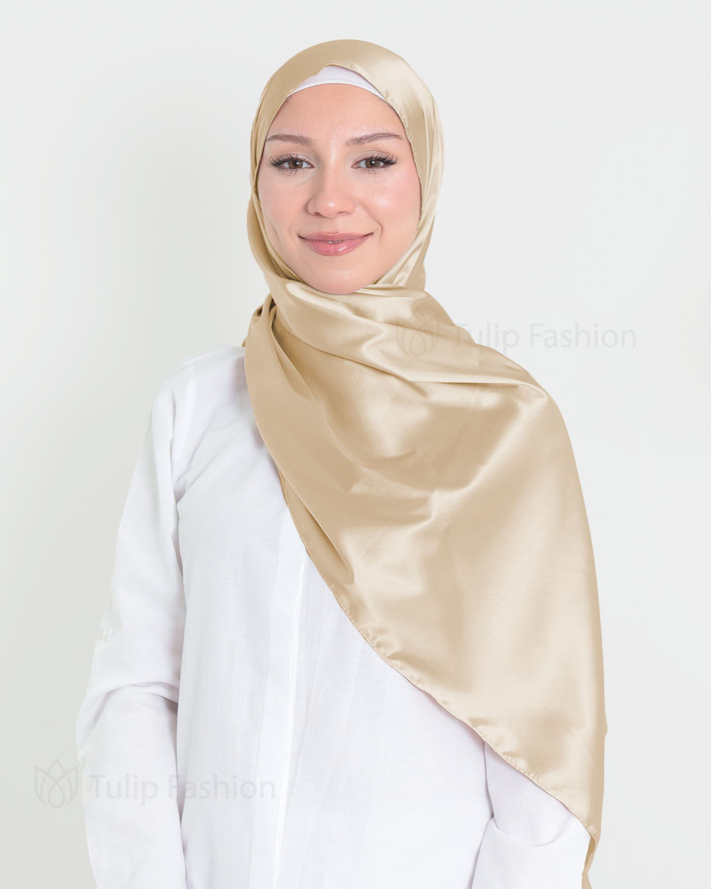 Satin Hijab - Gold - 2