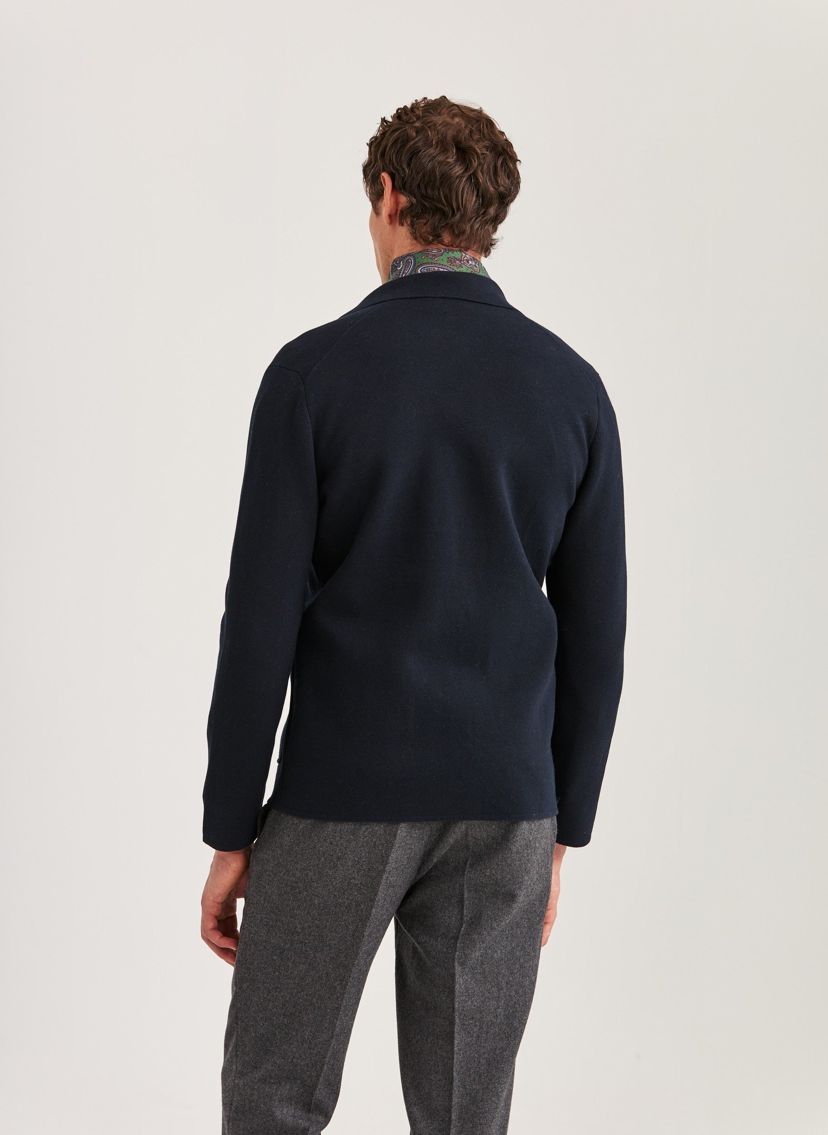 Morris - Jake Knitted Blazer - Old Blue - 3