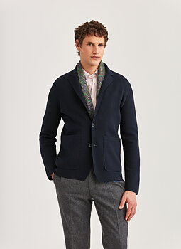 Morris - Jake Knitted Blazer - Old Blue