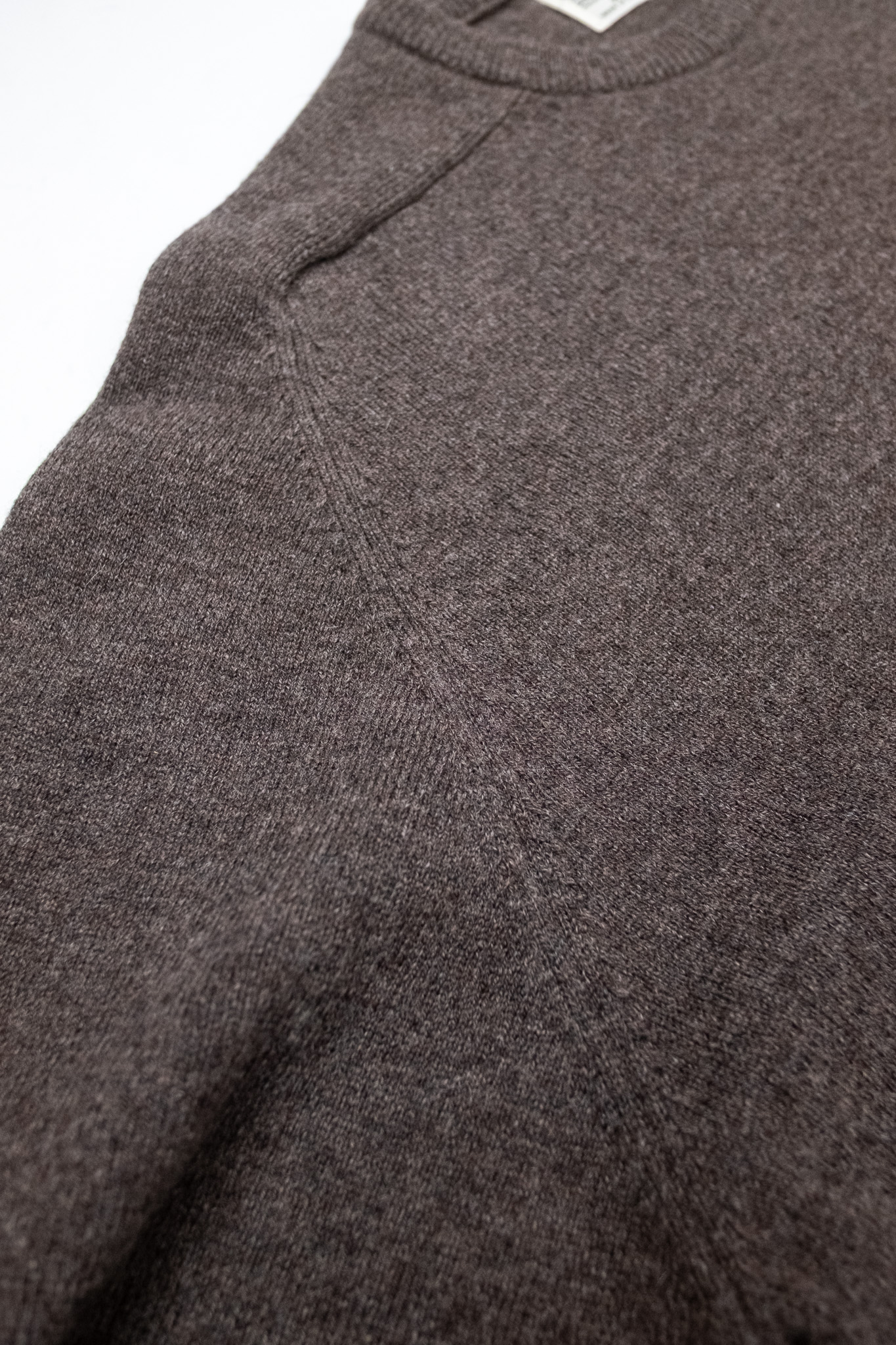 orSlow - Simple Crew Neck Wool Sweater Brown - 5