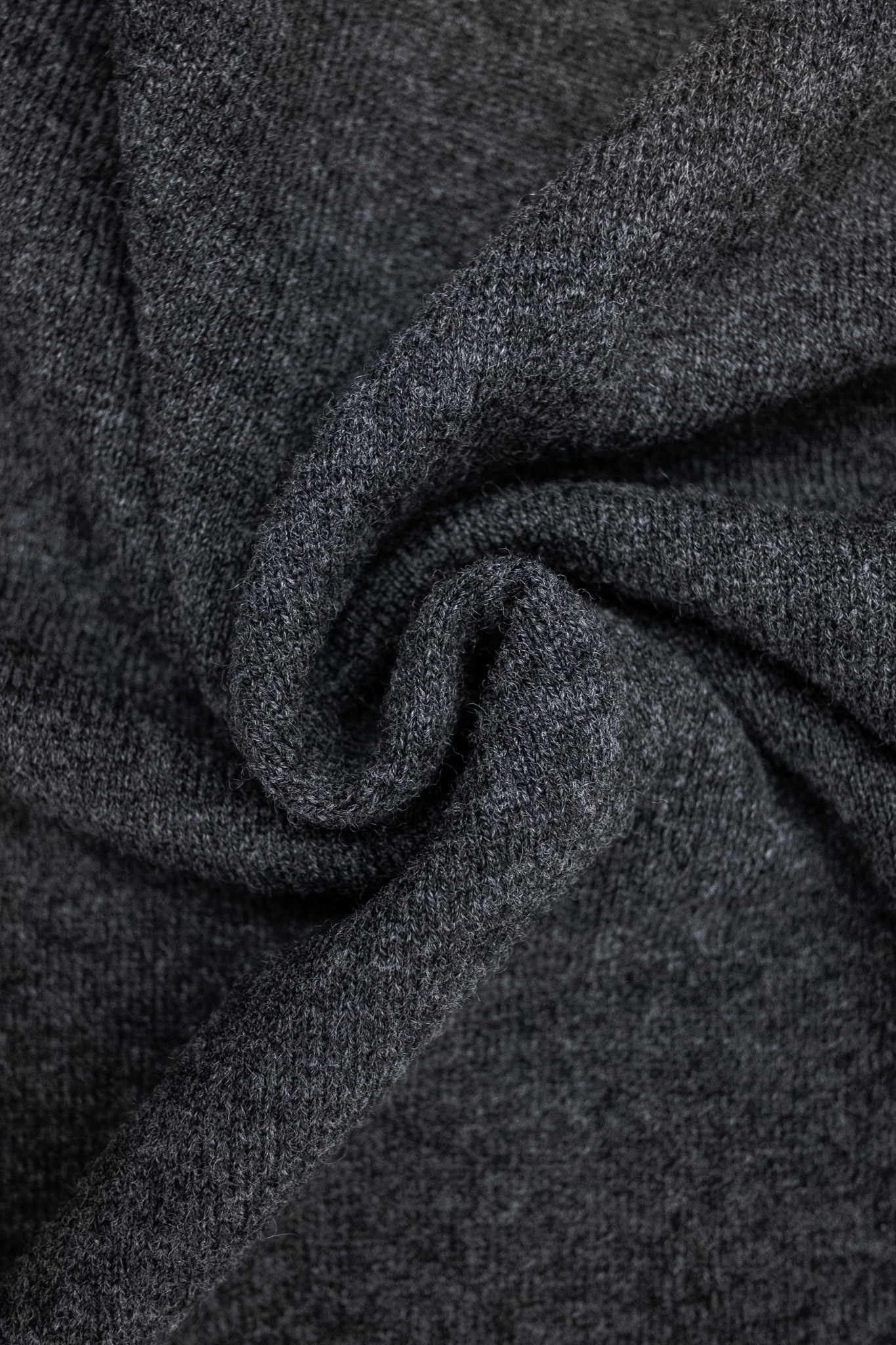 orSlow - Simple Crew Neck Wool Sweater Charcoal - 8